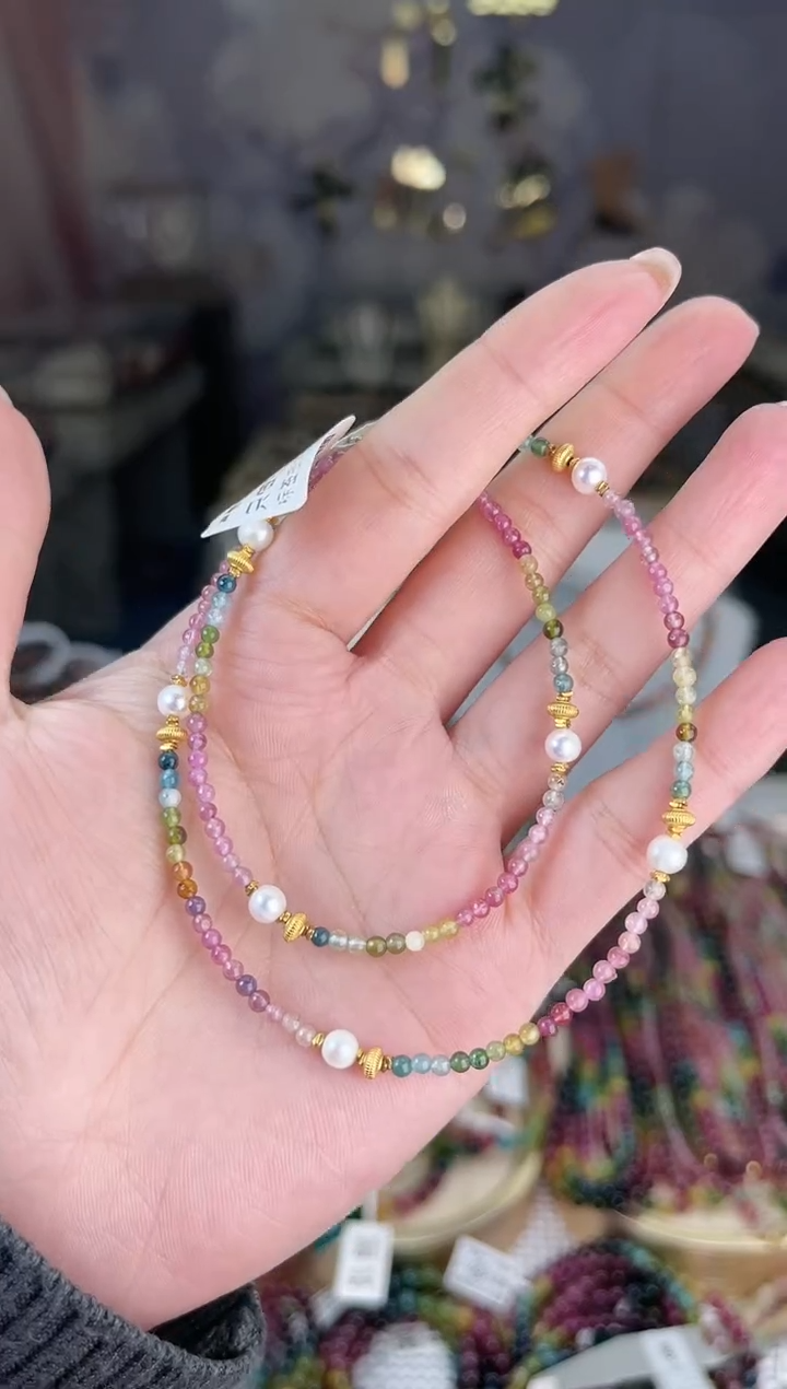 【闪购商品】碧玺/银S925镶嵌J碧玺项链多样性发货