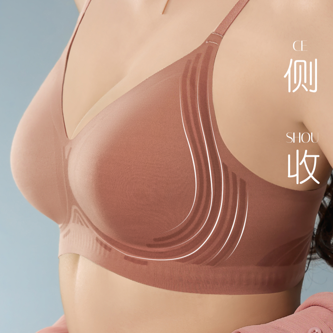 舒适日常聚拢收副乳优雅风文胸黑色舒适ol咖色美背