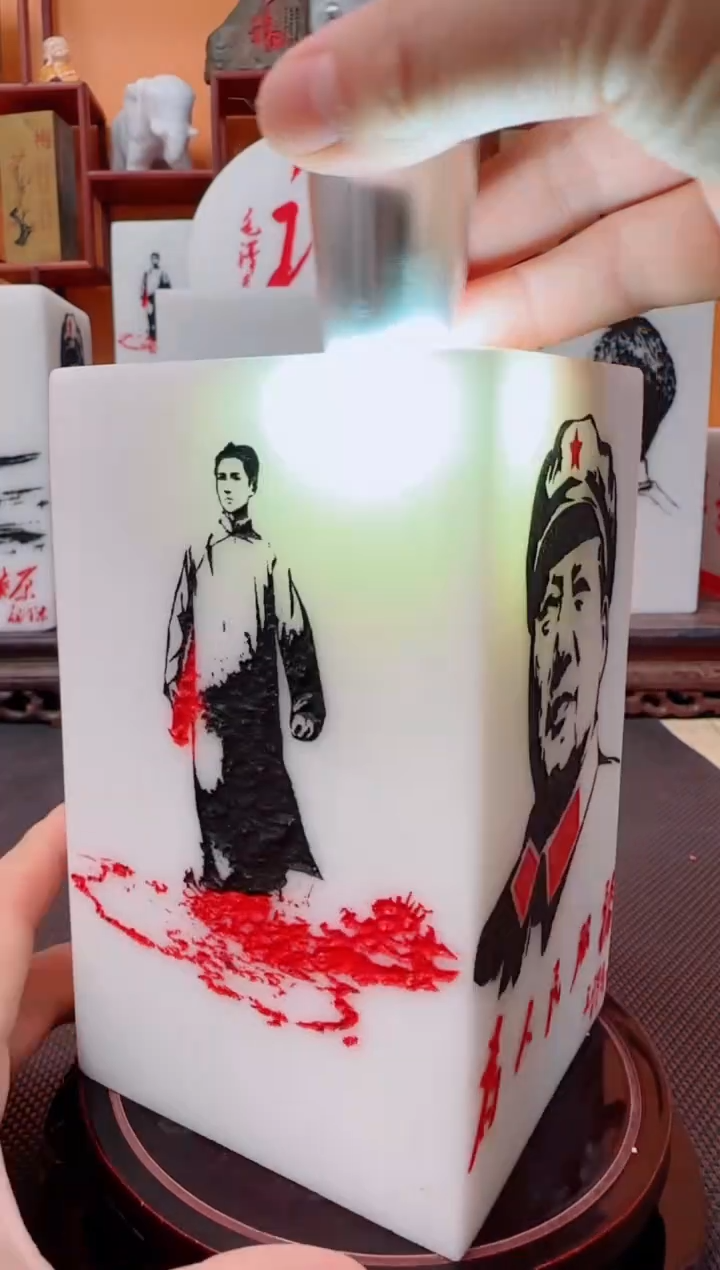 石材9×9×15汉白玉摆件带底座