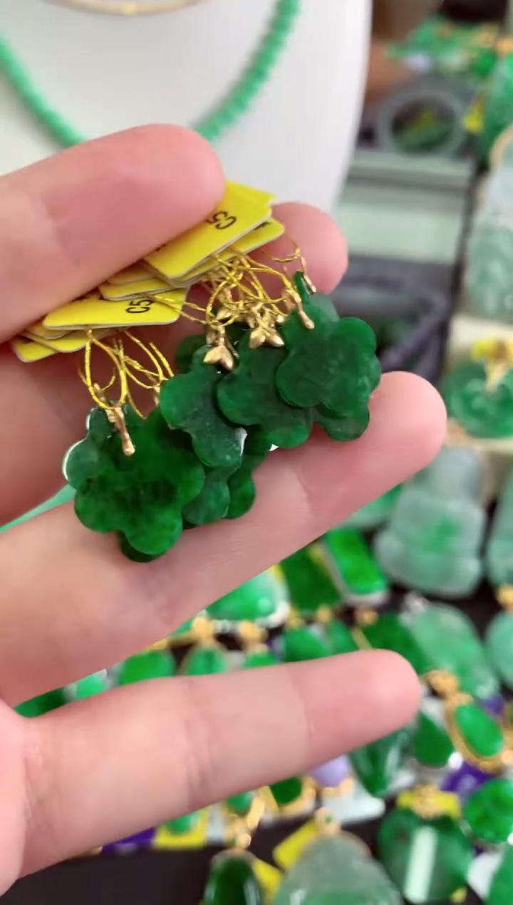 翡翠18K金镶嵌吊坠(不含链)挂件