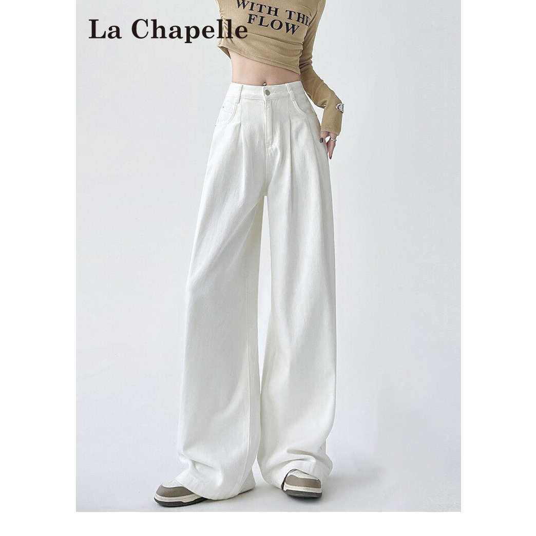 高腰显瘦显白直筒阔腿牛仔裤