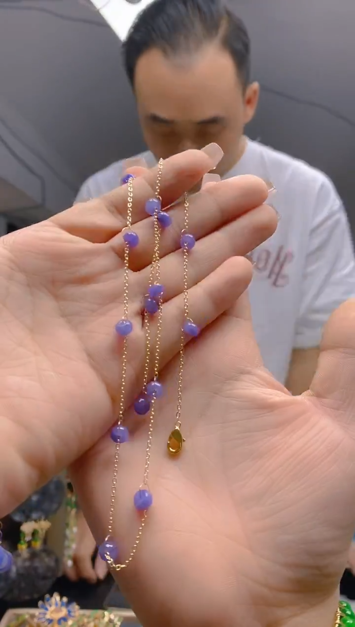 【闪购商品】翡翠耳饰合金418翡翠锁骨链