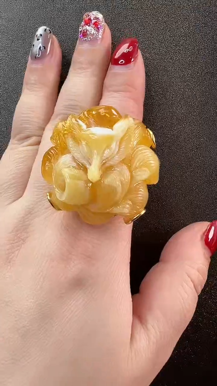 【闪购商品】琥珀戒指未镶嵌戒指