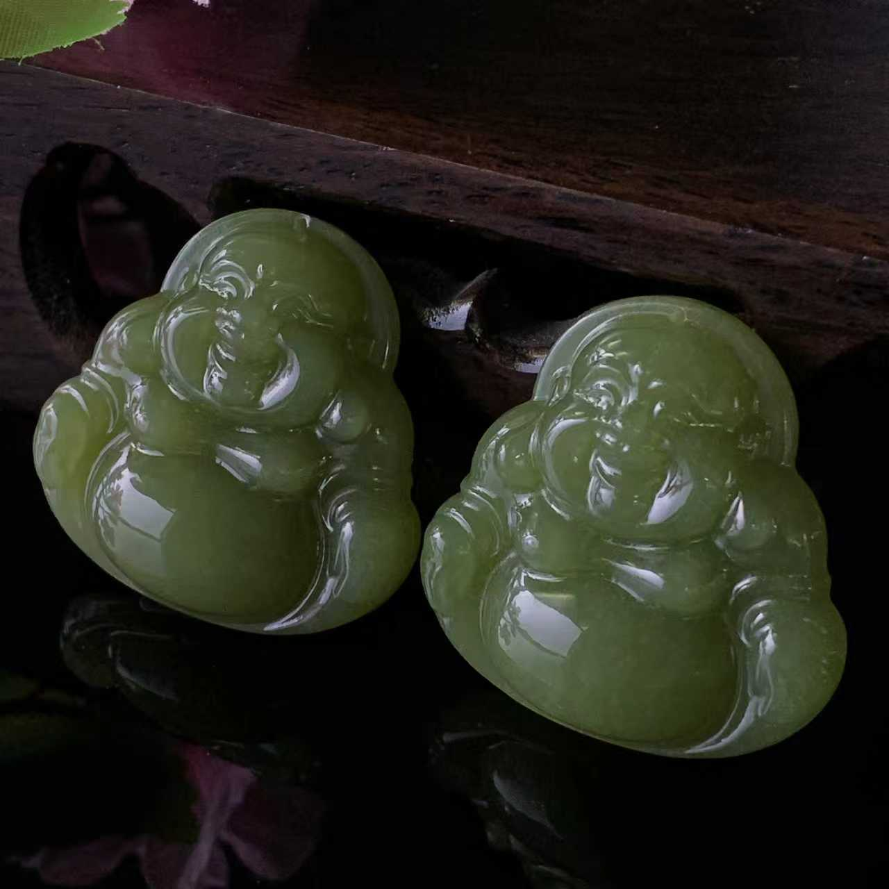 H4895高35左右-青黄和田玉佛公-配珠链-多样性发其一