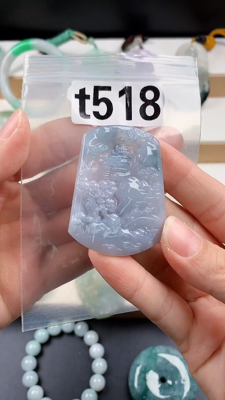 颈饰未镶嵌翡翠丢*丢天然翡翠吊坠挂件