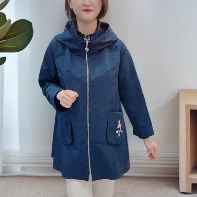 【韩国设计师衣】新款时尚洋气遮肉宽松大A板立领中长款风衣