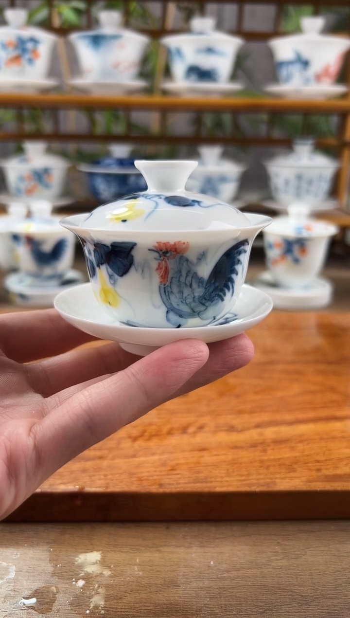 【闪购商品】微瑕公鸡80ml三才盖碗