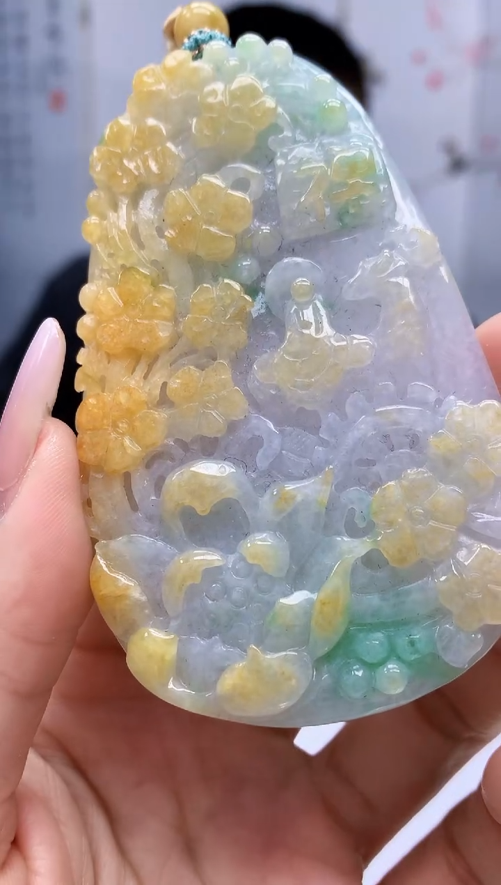 【闪购商品】定制翡翠未镶嵌4812lr-毛货挂件228