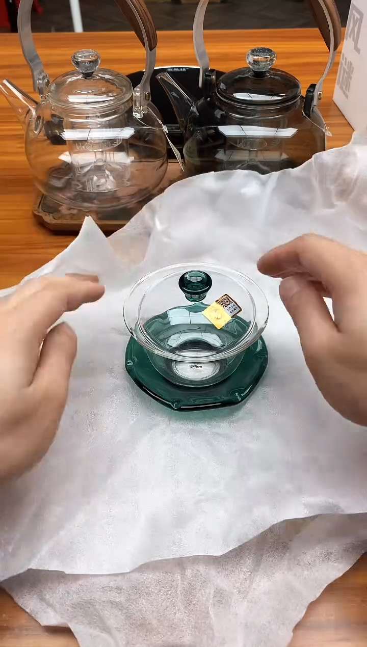 禾器/禅语盖碗墨绿色