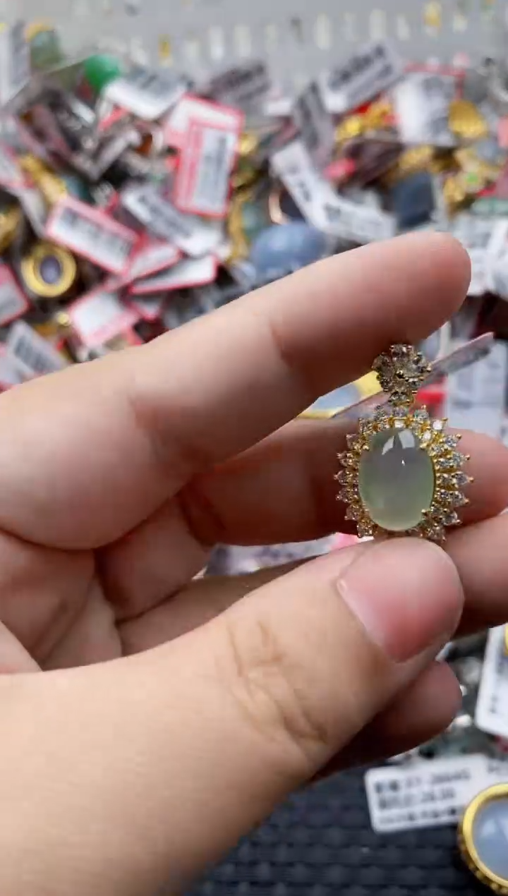 翡翠银S925镶嵌戒指88888---5