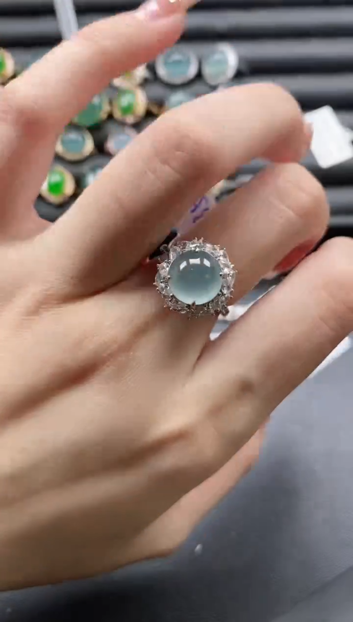 【闪购商品】翡翠戒指银S925镶嵌51151