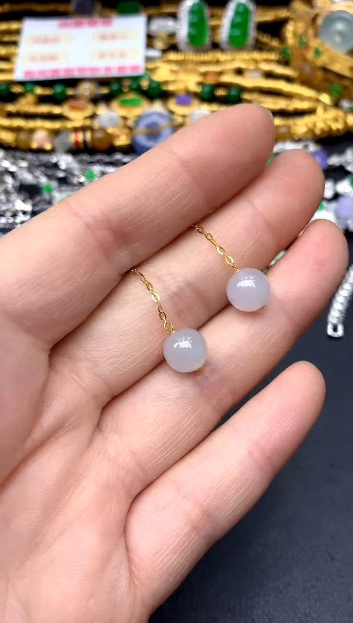 18K金镶嵌翡翠耳饰116-中国好珍宝