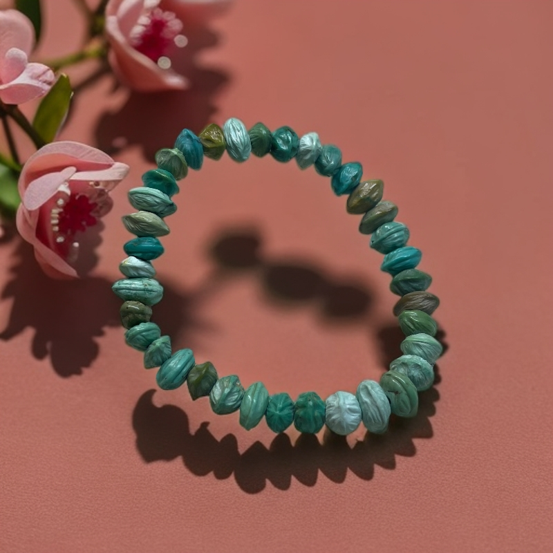 绿松石多宝百香手串 绿松石手串气质时尚绿色孔雀清新老型单圈