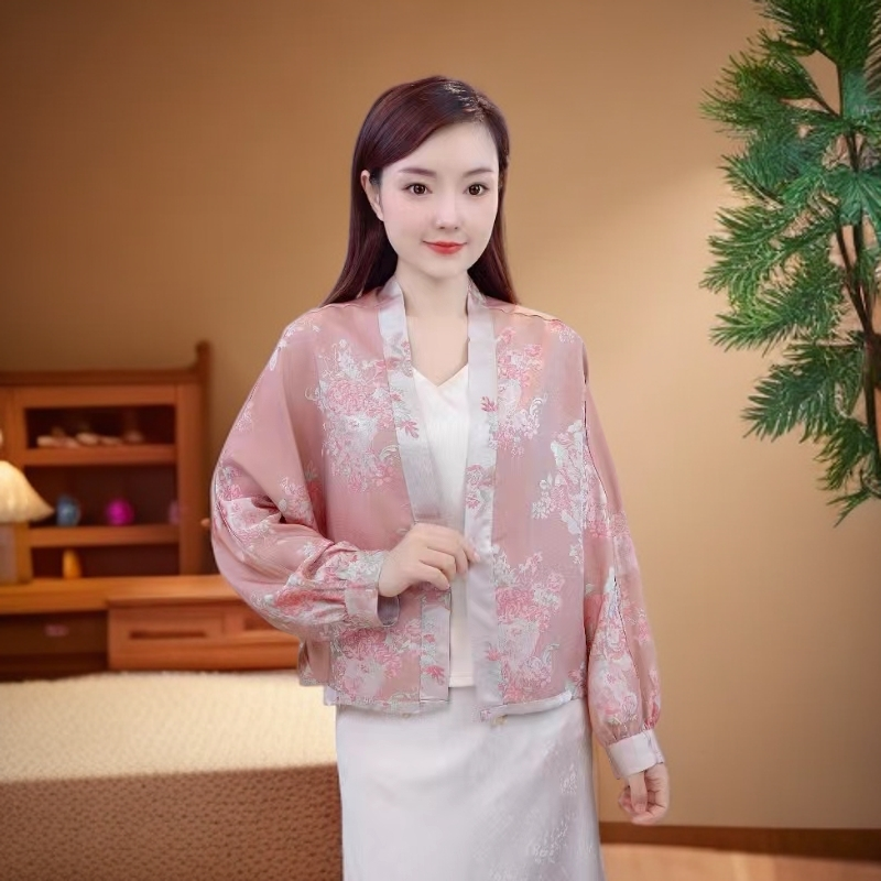 品优-【如梦湘】重磅夏季新款新中式国风提花外套-20240684-敏敏