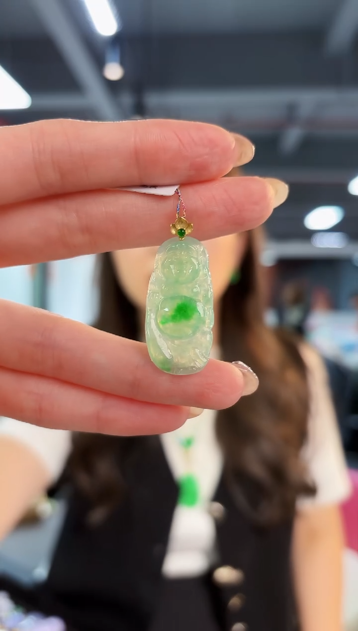 【闪购商品】翡翠颈饰18K金镶嵌缅料A货/支持复检/一件