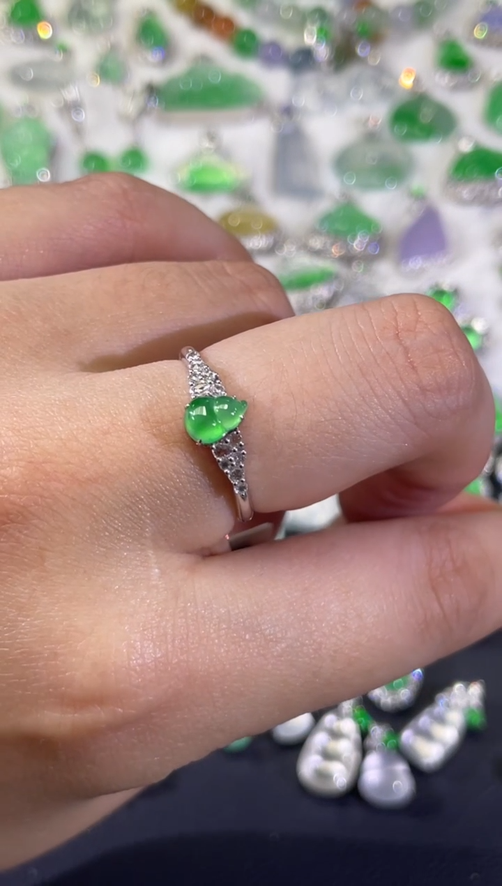 18K金镶嵌戒指翡翠A626|4980