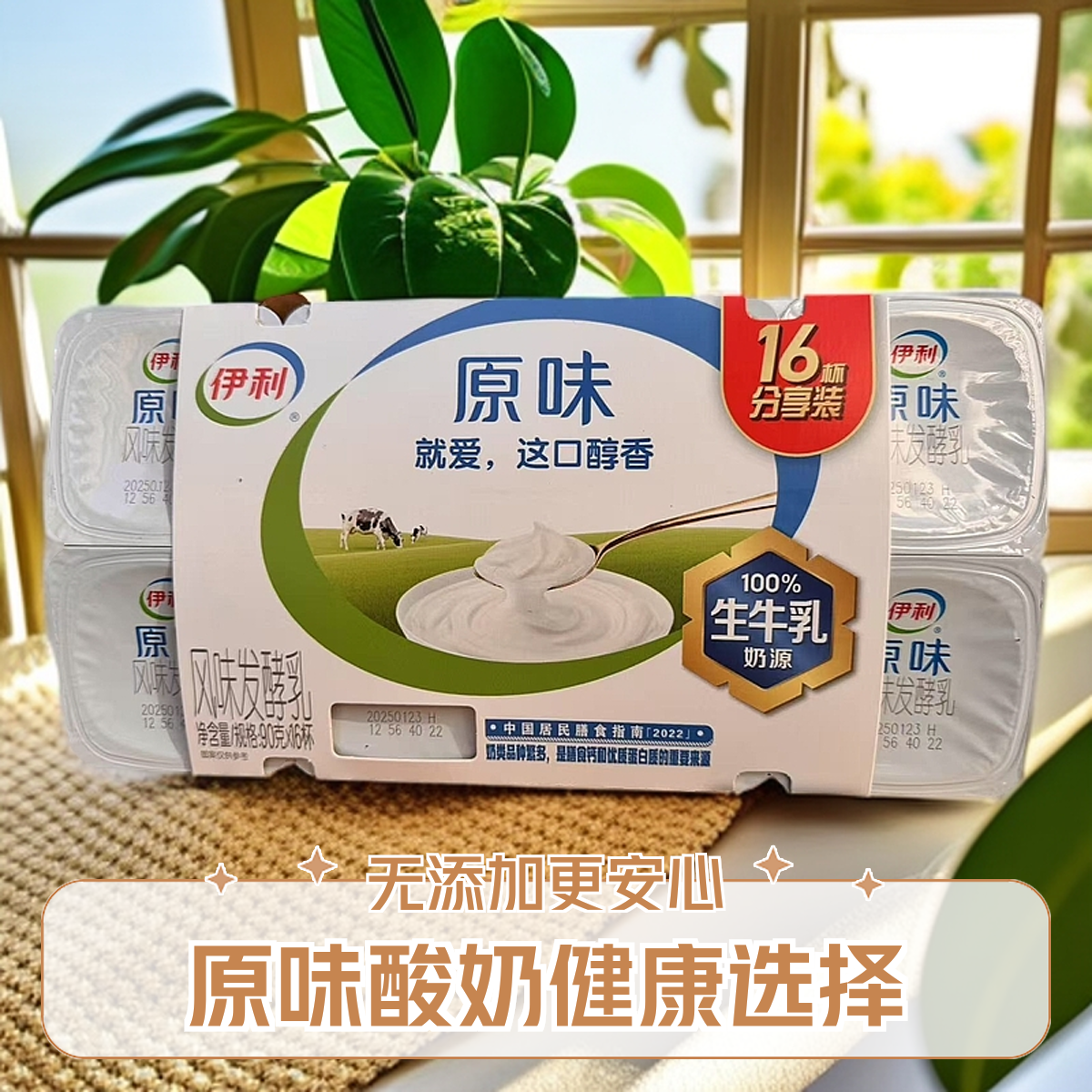 伊利风味酸奶（原味）90g/16连装杯