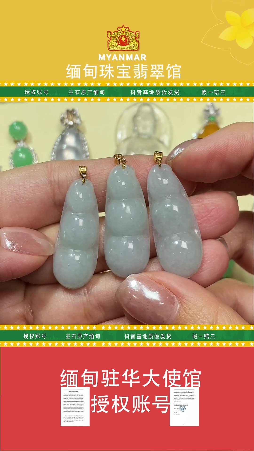 【闪购商品】翡翠颈饰18K金镶嵌多样性发其一MDG-ACYX27