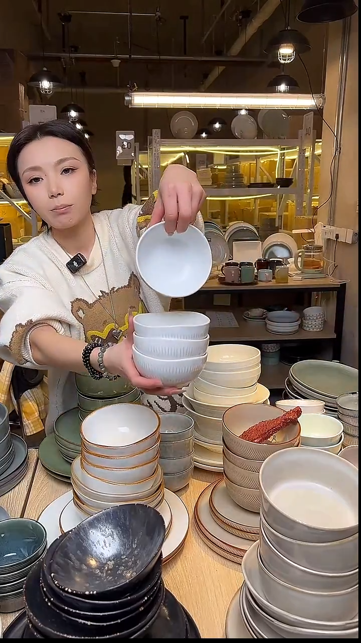 瓷93外贸尾货窑变釉下彩默外微瑕