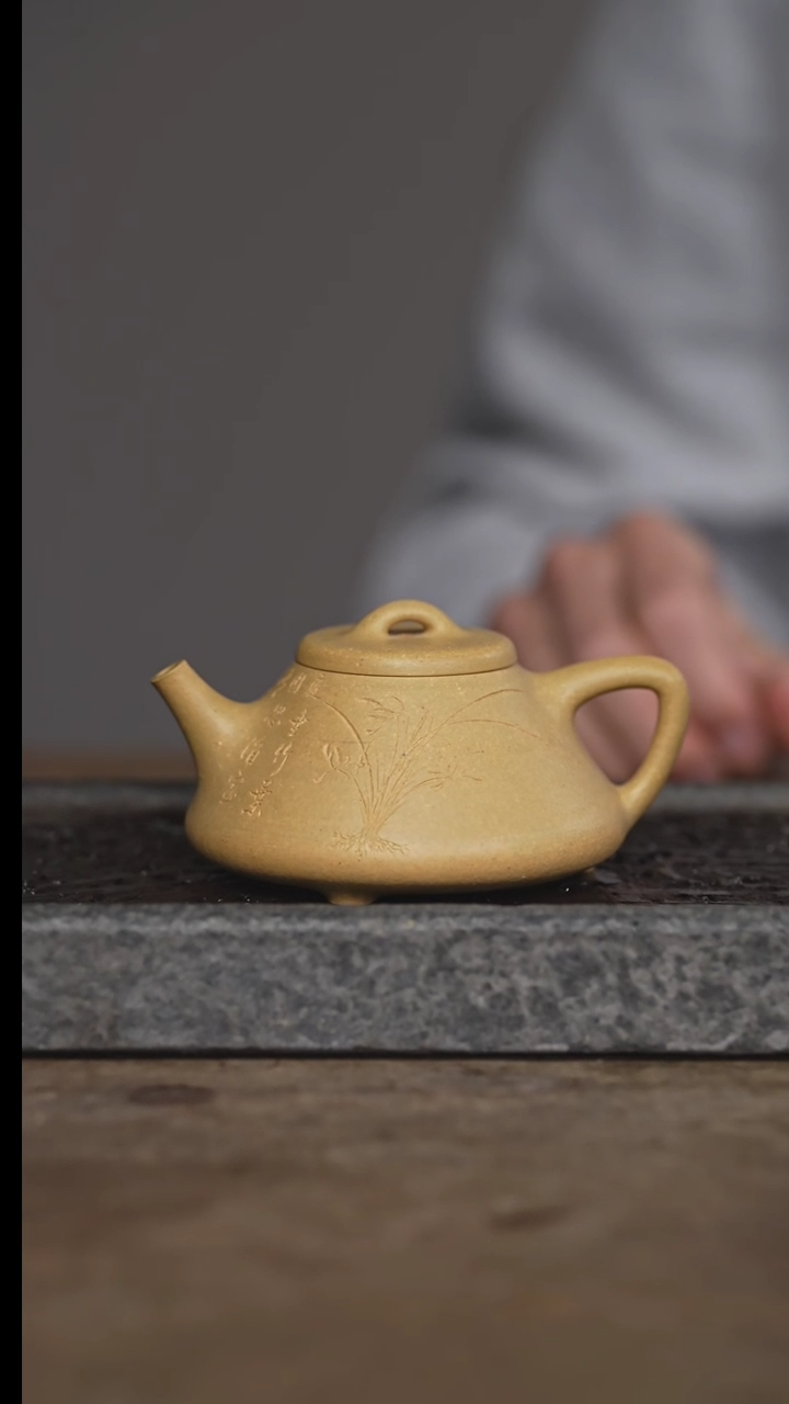 【闪购商品】紫砂茶壶全手骚器子冶石瓢台西绿泥微瑕封釉160毫
