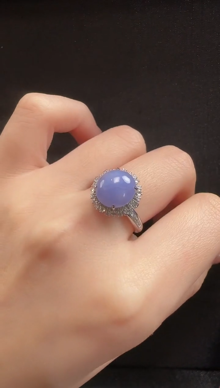 【闪购商品】翡翠戒指18K金镶嵌41蛋面