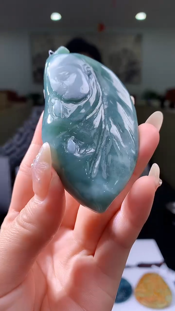 【闪购商品】定制翡翠未镶嵌8018jj-毛货挂件51