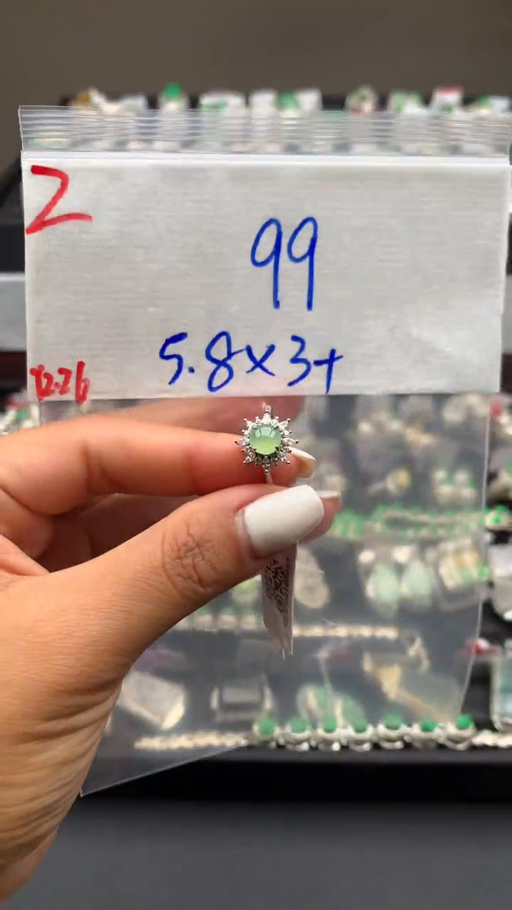 【闪购商品】翡翠戒指银S925镶嵌毛货需精细抛光拍一发一