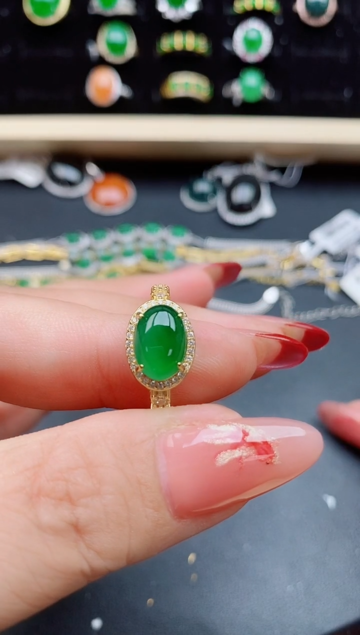 【闪购商品】翡翠戒指银S925镶嵌21321