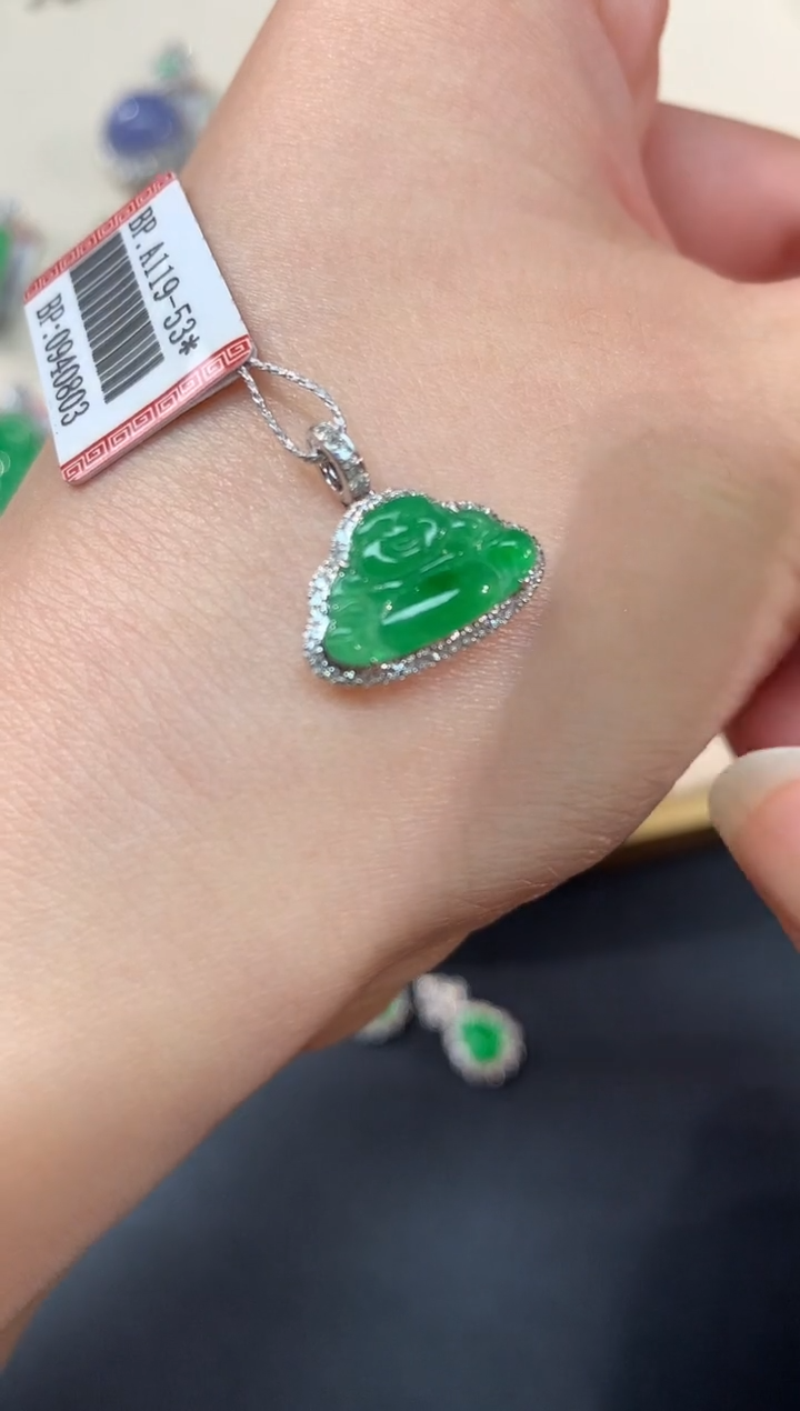 【闪购商品】翡翠吊坠(不含链)18K金镶嵌A273多样性发一件|2980