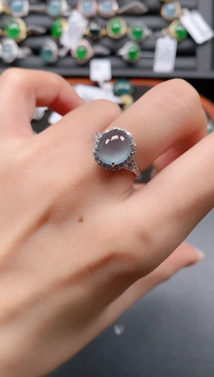 银S925镶嵌戒指翡翠11