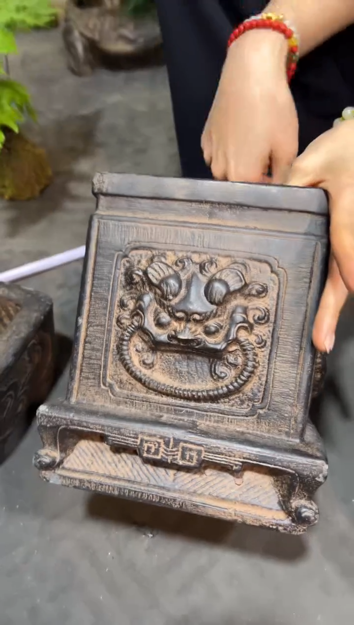 陶土【火山泥】虎头方墩