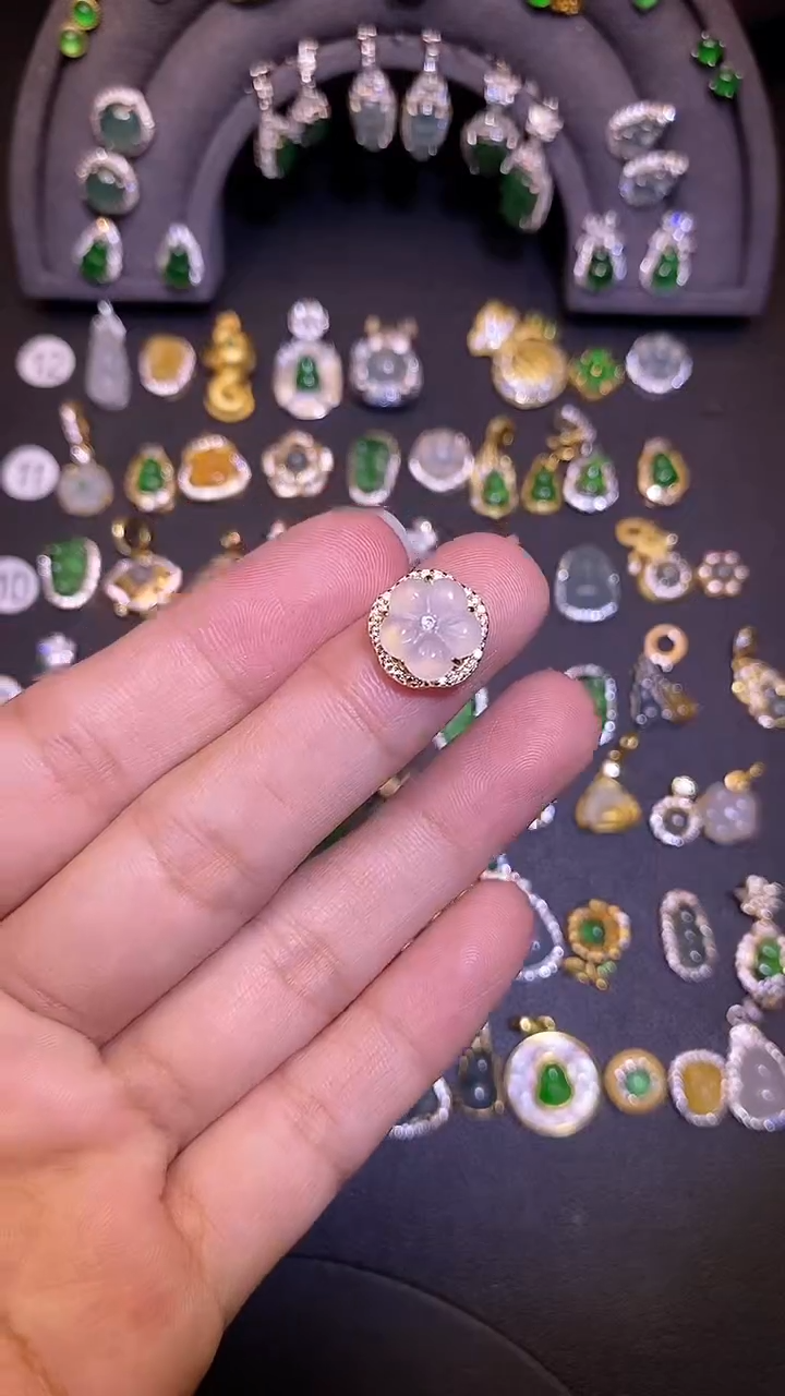 吊坠(不含链)银S925镶嵌翡翠1