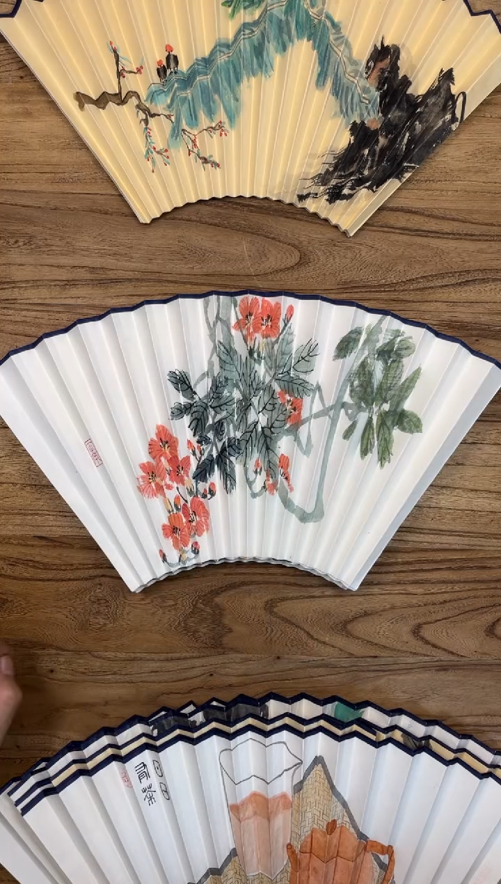 【闪购商品】扇子16方泽黎长物宣纸扇面