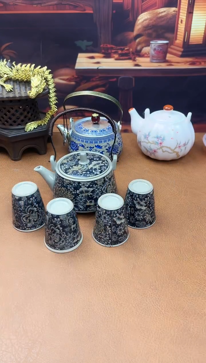 陶瓷茶具摆件旅行套组