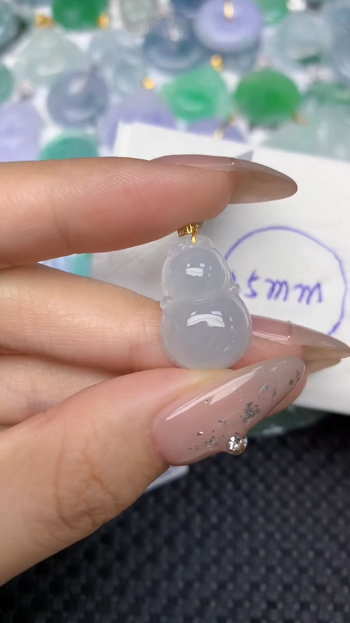 颈饰18K金镶嵌翡翠天然缅甸翡翠a货百元以上9元证书费自理