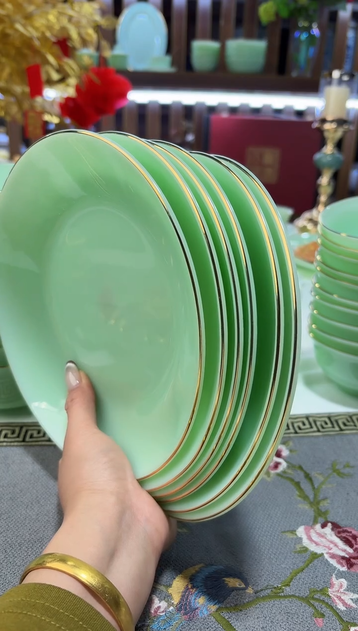 玉瓷8英寸深盘6个