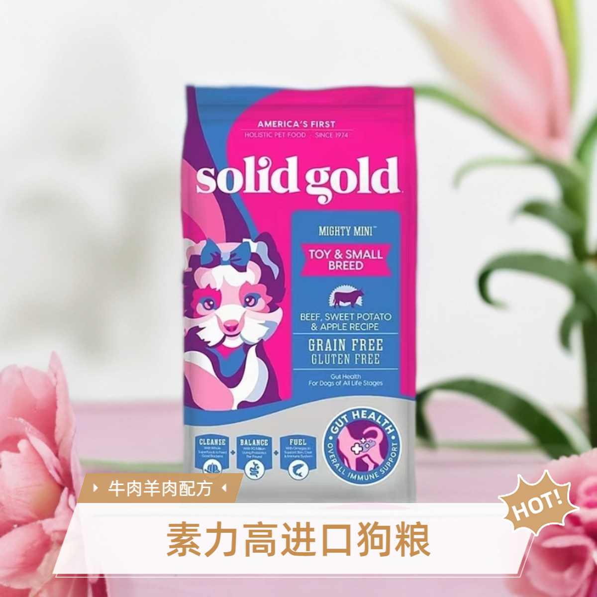 SolidGold素力高狗粮进口牛肉羊肉大中小型犬鲜肉高蛋白通用粮