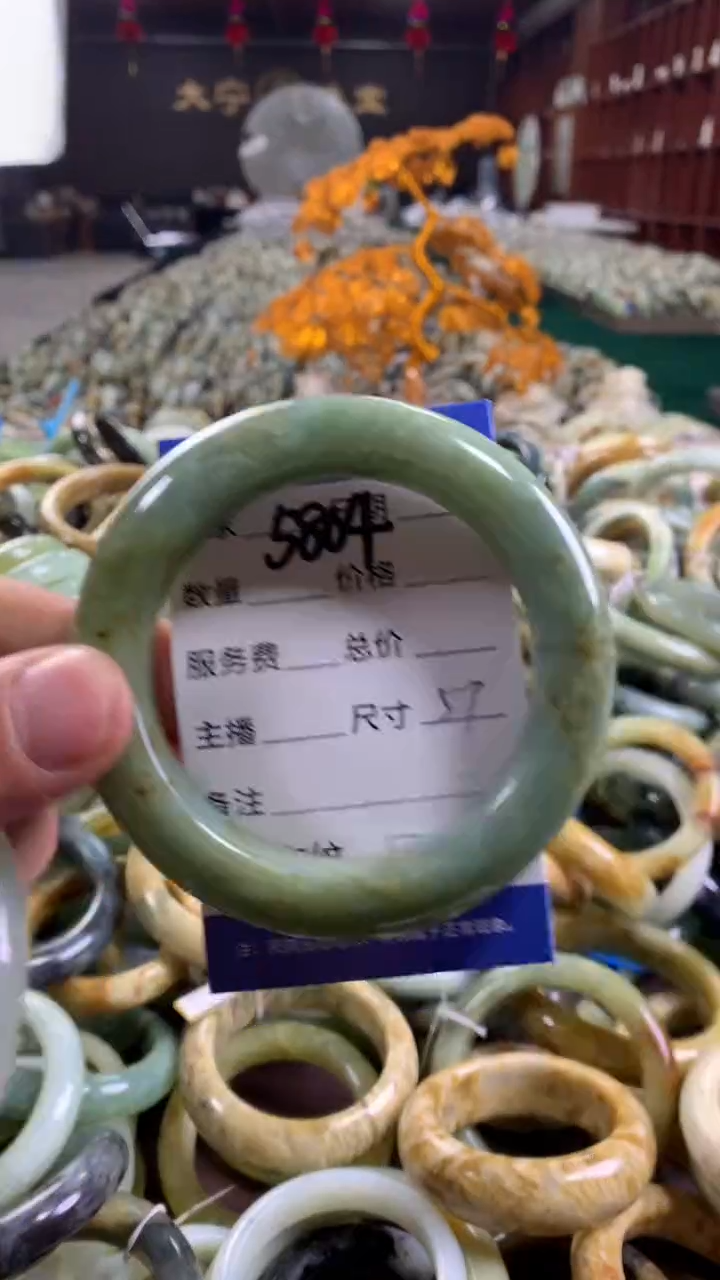 未镶嵌蛇纹石玉手镯5804                               