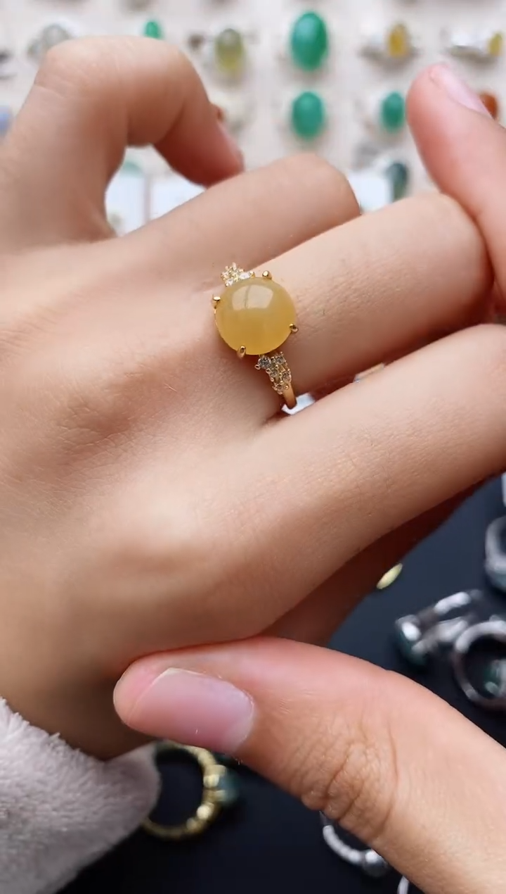 【闪购商品】翡翠戒指银S925镶嵌缅甸翡翠