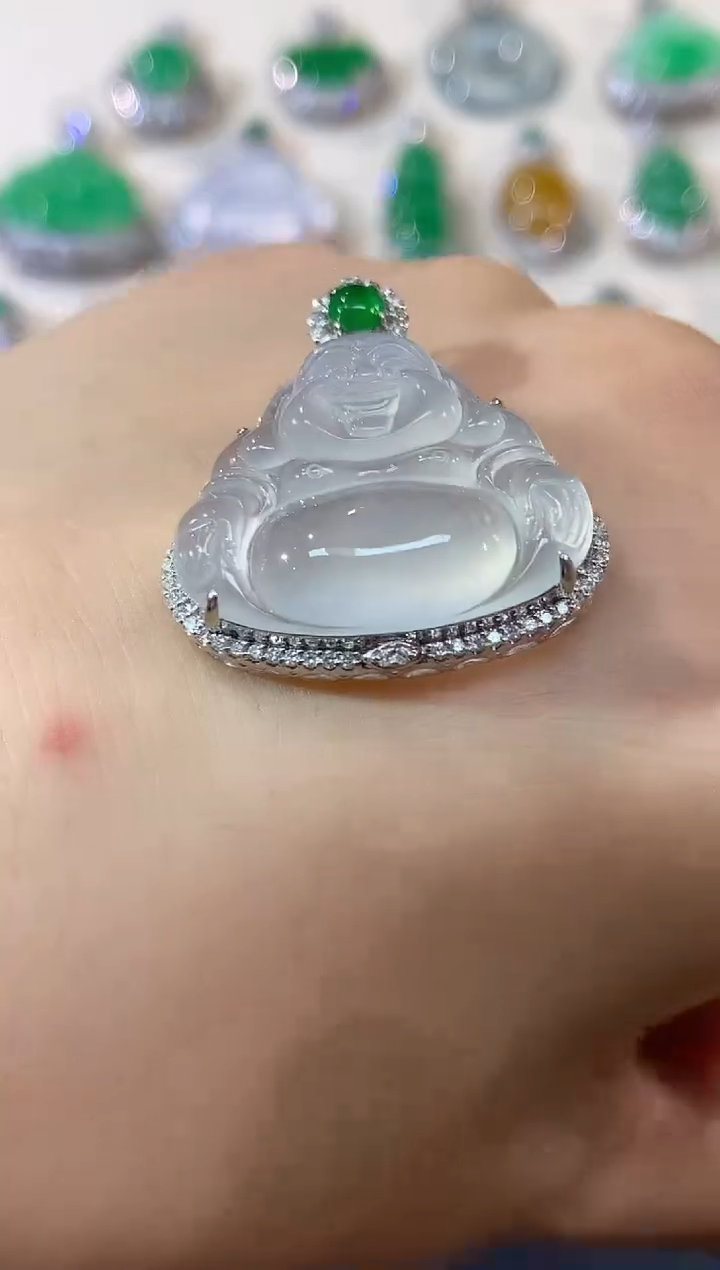 翡翠18K金镶嵌吊坠(不含链)吊坠（不含链） |  11800