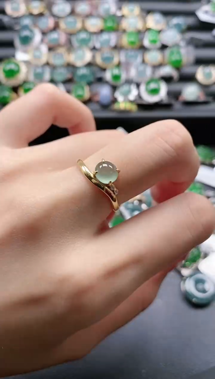 【闪购商品】翡翠戒指银S925镶嵌51511