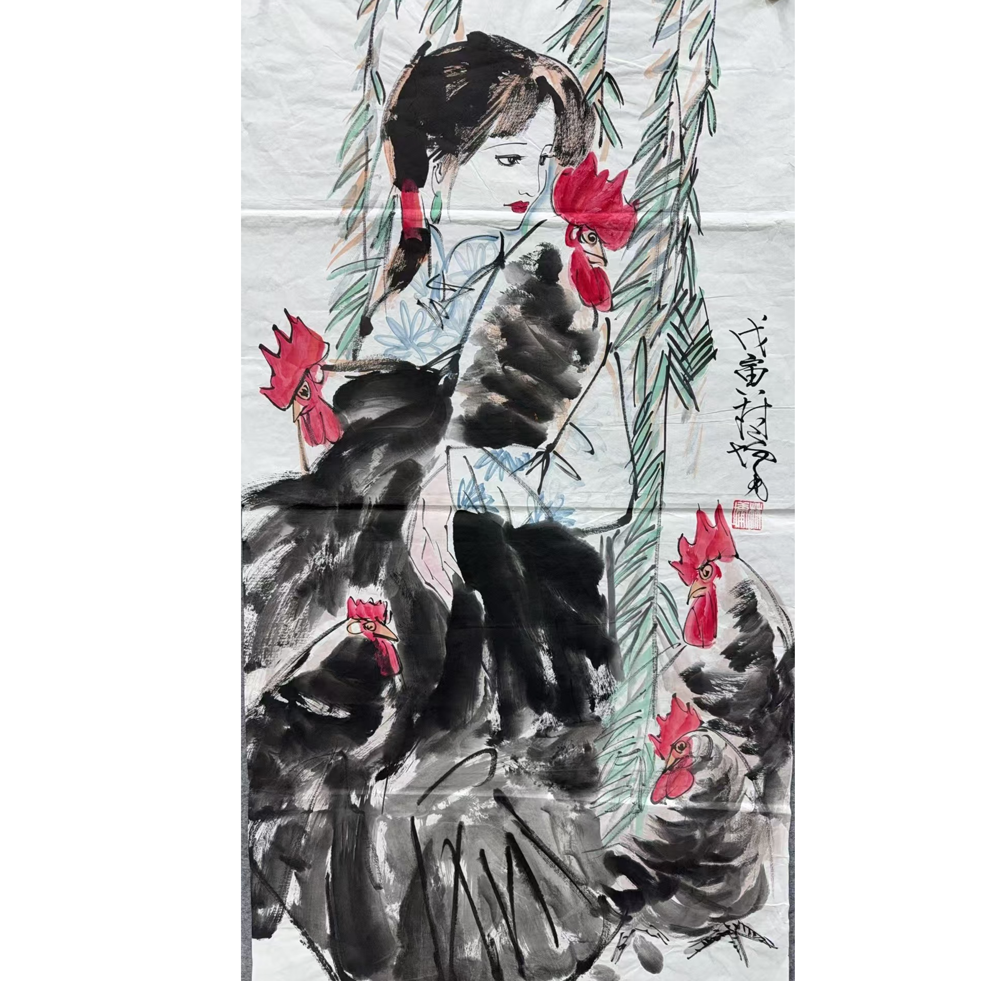 范曾款绘画人物画心138.66 8.2平尺