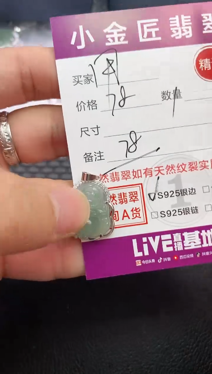 翡翠银S925镶嵌颈饰·