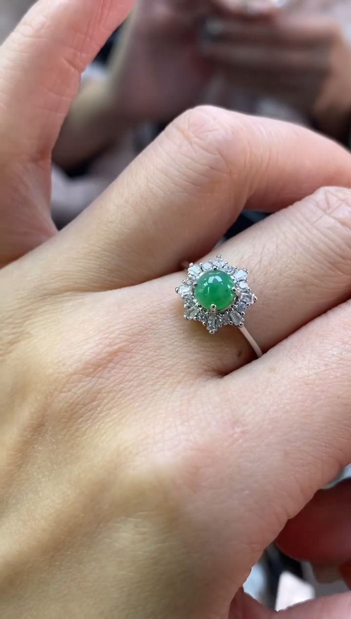 颈饰银S925镶嵌翡翠净货18393