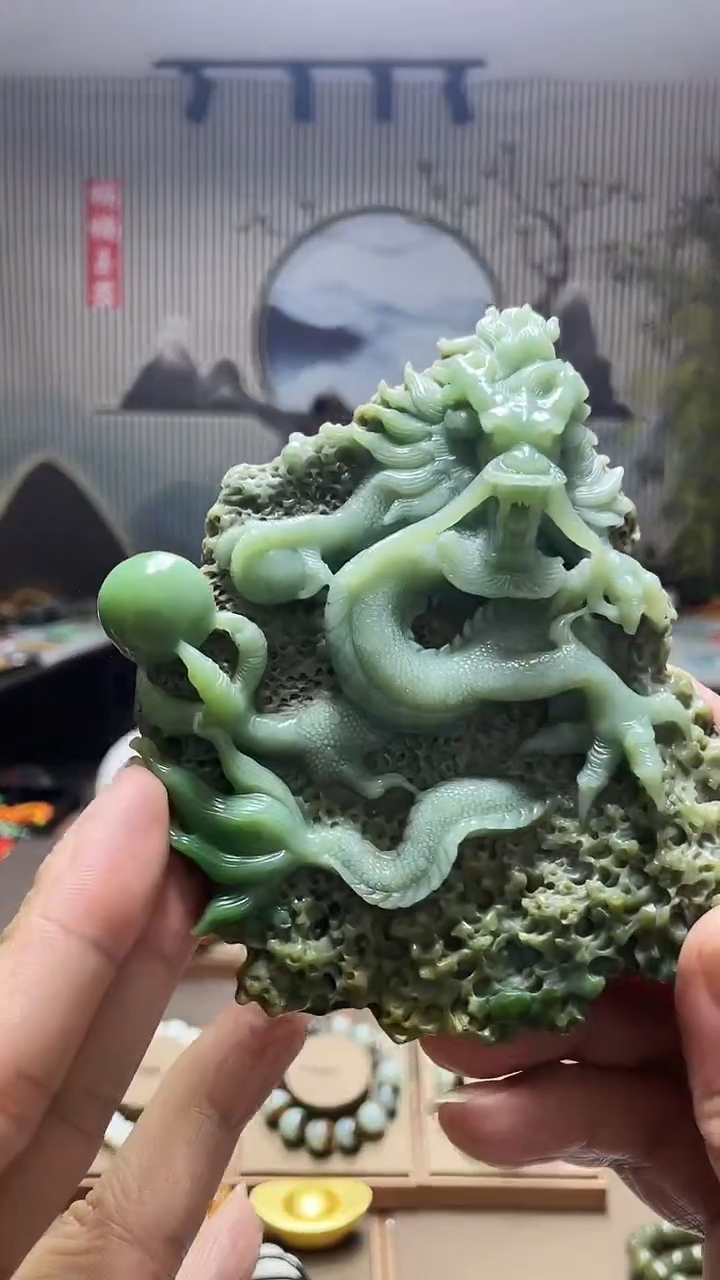 【闪购商品】和田玉摆件未镶嵌龙
