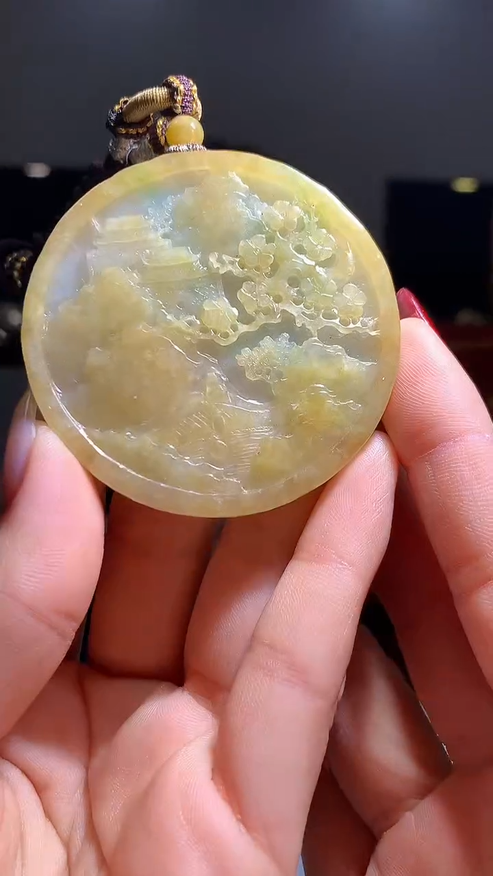【闪购商品】定制翡翠未镶嵌1002hm-毛货挂件33