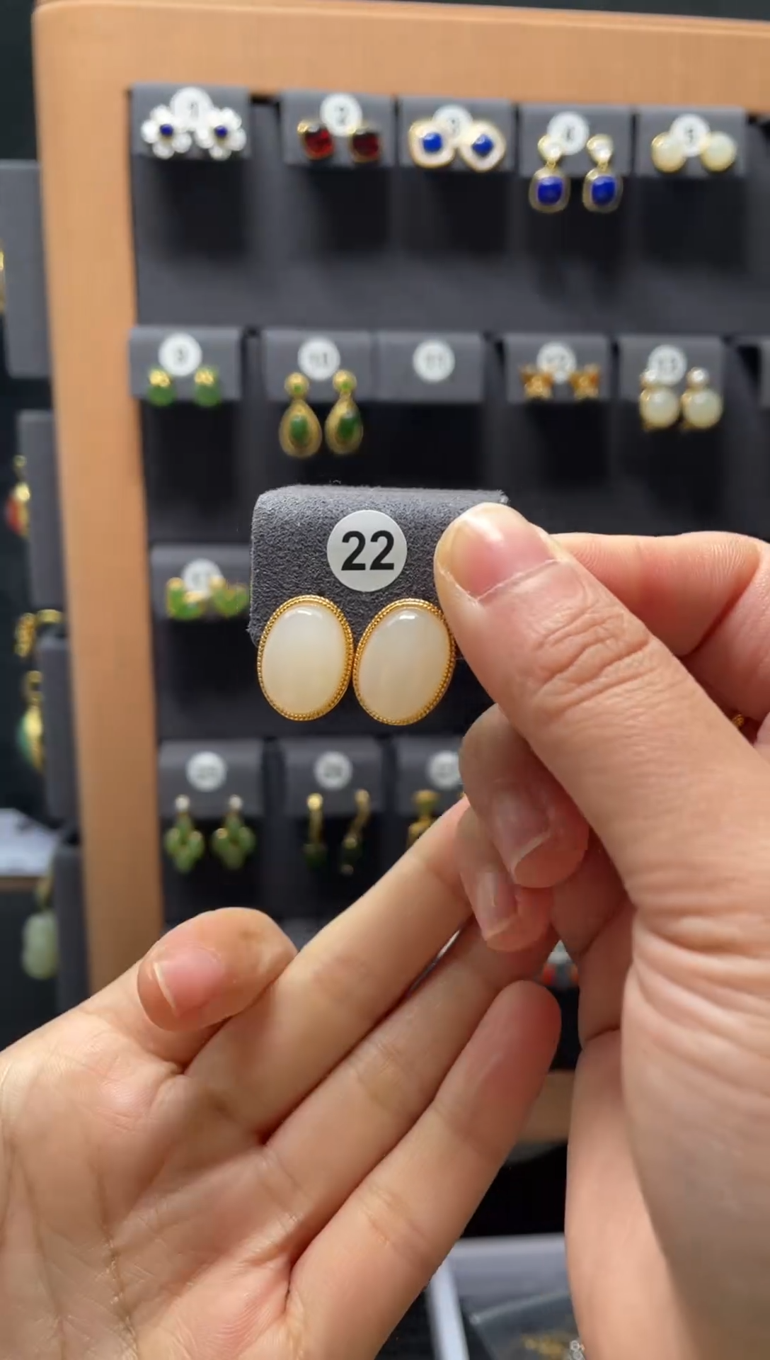 【闪购商品】和田玉耳饰银S925镶嵌0022