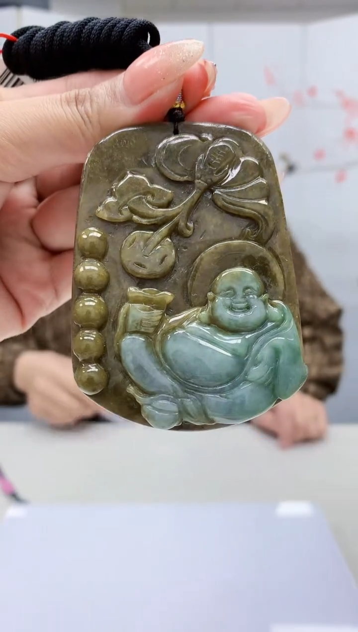 【闪购商品】定制翡翠未镶嵌4812MM-毛货挂件122