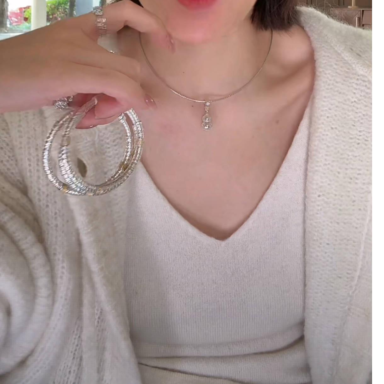 灯小炮100山羊绒背心吊带打底