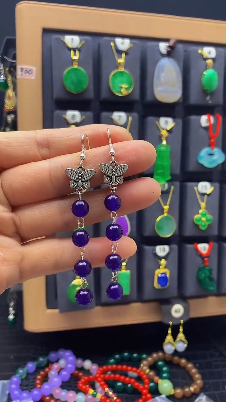 【闪购商品】玛瑙/玉髓耳坠银S925镶嵌耳坠